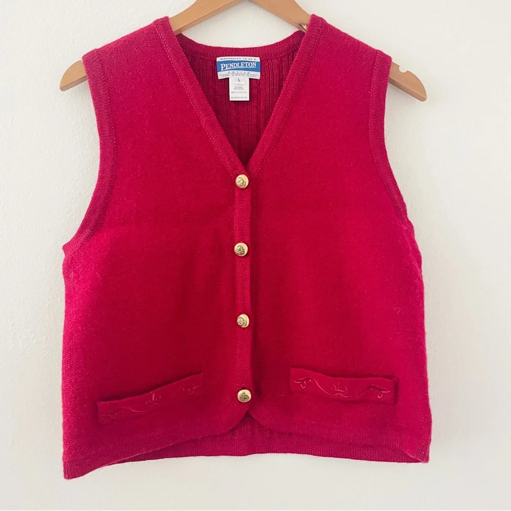 Pendleton Vintage Wool Red Vest